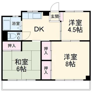 三殿台マンション【1階】の間取り