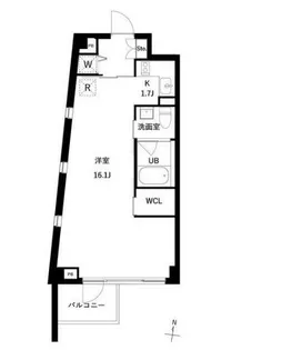 1Kの間取り画像