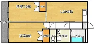 グランドヒル野中【1階】の間取り