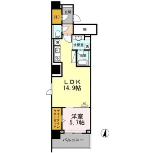 セントラルレジデンス【5階】の間取り