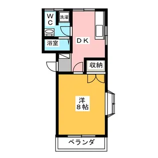 1DKの間取り画像
