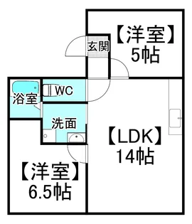 グリーンハイツ福富A棟【2階】の間取り