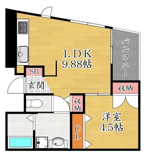 ルミエール星田2番館【3階】の間取り