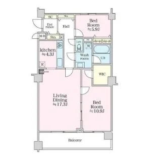 グラマシー恵比寿【1階】の間取り