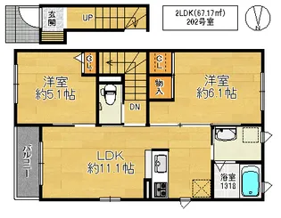大阪府東大阪市稲田本町3【アパート】の間取り