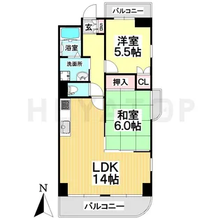 愛知県名古屋市瑞穂区彌富通3【マンション】の間取り