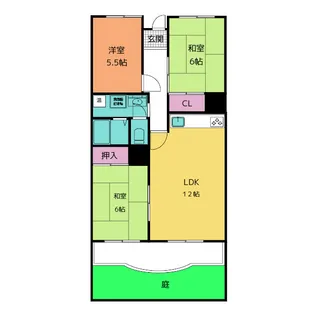 富吉グリーンハイツ2号棟【1階】の間取り