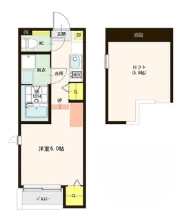 京都府京都市山科区東野舞台町【アパート】の間取り