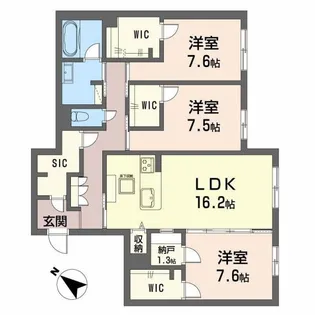 シャーメゾンプレミア鹿児島駅前【1階】の間取り