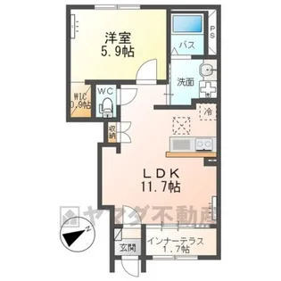 プレステージ・ウイングコート【1階】の間取り