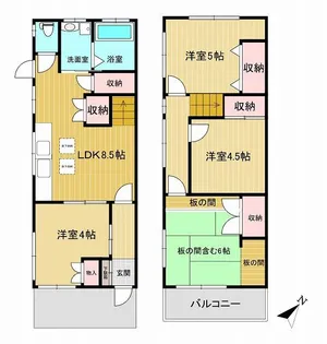 東京都大田区東蒲田2【一戸建】の間取り