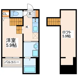 Libre八王寺B【2階】の間取り