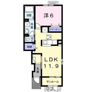 サニー・クラウンII【1階】の間取り