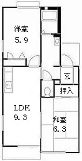 シサミタウン A【1階】の間取り