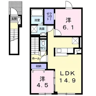 ウエスト・アヴェニュー【2階】の間取り