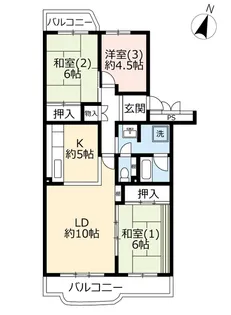 URせんげん台パークタウン三番街【3階】の間取り