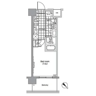 パークハビオ赤坂【9階】の間取り