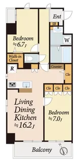 東京都昭島市中神町【マンション】の間取り