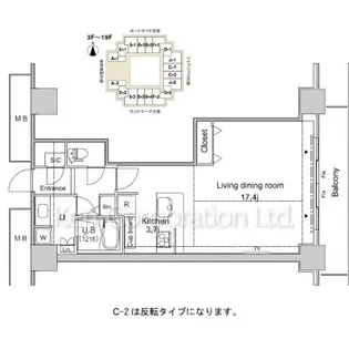 パシフィックロイヤルコートみなとみらいオーシャンタワー【10階】の間取り