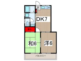 ロックシャインハイツ.【2階】の間取り