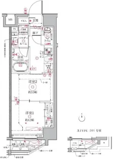クレイシアIDZ祐天寺【8階】の間取り