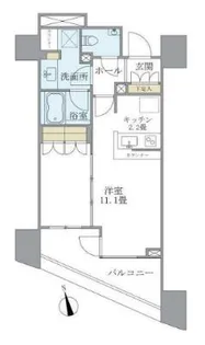 クオリア恵比寿パークフロント【13階】の間取り