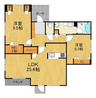 カルムメゾン住吉【1階】の間取り