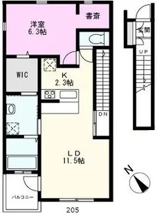 ウェル越谷南【2階】の間取り