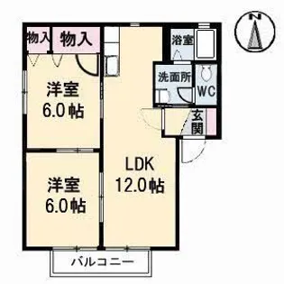 ラ・パーチェ ナガオカ A棟【2階】の間取り