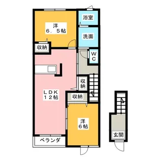プリティーハウス【2階】の間取り