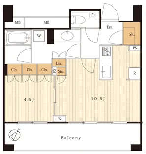 ザ・ヒルトップタワー高輪台【8階】の間取り