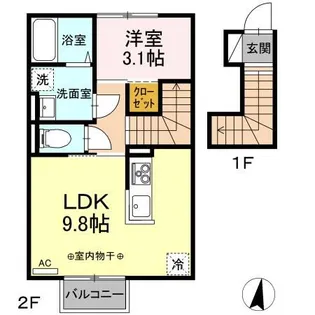 シャルール中野【2階】の間取り