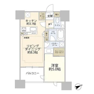 シティハウス四谷津の守坂(0005705)【12階】の間取り