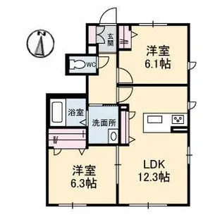 ドーフィンコート【1階】の間取り