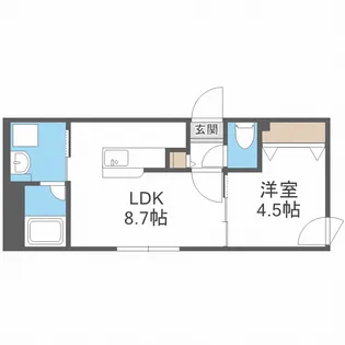 グランドサクセス北6条【4階】の間取り