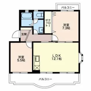 ドムスツインベルII【2階】の間取り
