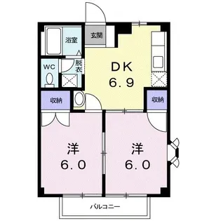 ニュードミール【2階】の間取り