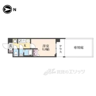 ソルテラス京都西大路郁【1階】の間取り