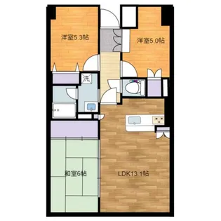 ライオンズプラザ北仙台【4階】の間取り