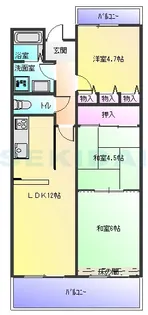 シャトー谷浦【6階】の間取り