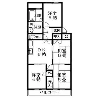リバーサイド八番館【3階】の間取り