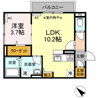 ブランネージュ新山口II【3階】の間取り
