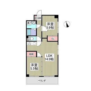 ヴィラ中川【2階】の間取り