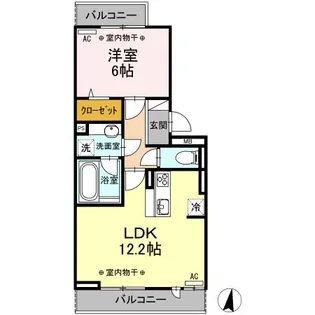 キャトルセゾン B【3階】の間取り