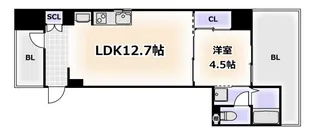 ブリリアントコートクラージュ【4階】の間取り