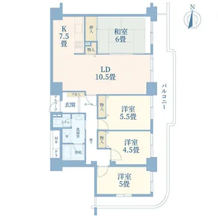 光が丘パークタウン大通り南 4号棟【11階】の間取り