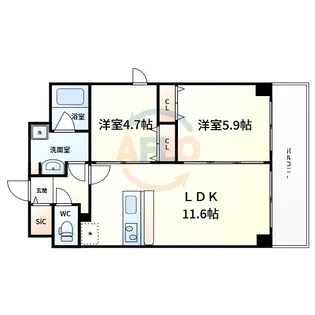 レジデンシア都島アイラ【10階】の間取り