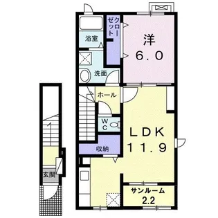 ベルウッドJ【2階】の間取り