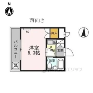 シャトー栄根2【4階】の間取り
