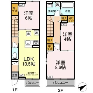 セレスティア江北【1階】の間取り